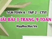 Giải bài 3 trang 9 Toán 6 Tập 2 SGK Chân trời sáng tạo